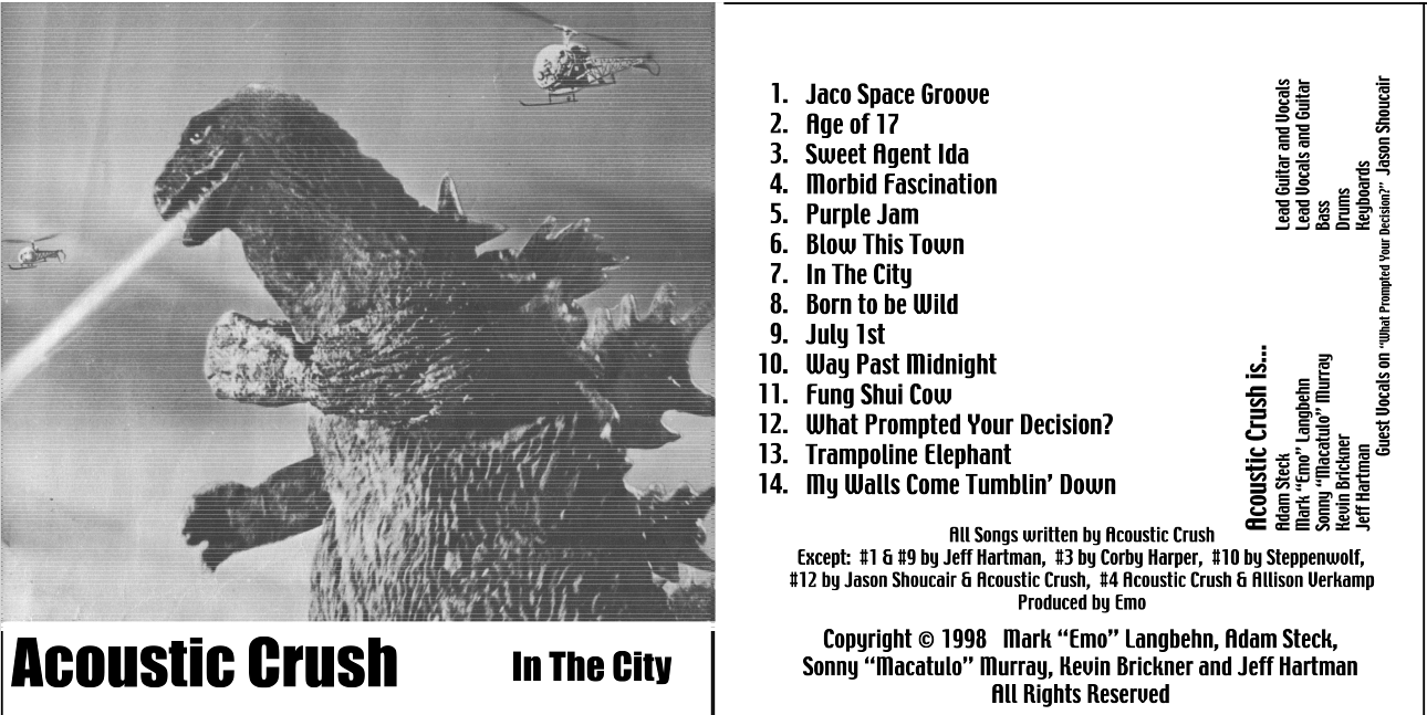 Acoustic Crush - In The City - CD cover